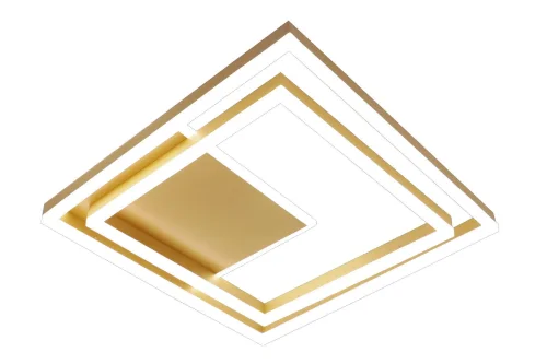 Люстра потолочная с пультом LED LAMPS 81314 Natali Kovaltseva золотая на 1 лампа, основание золотое в стиле хай-тек с пультом квадраты фото 2